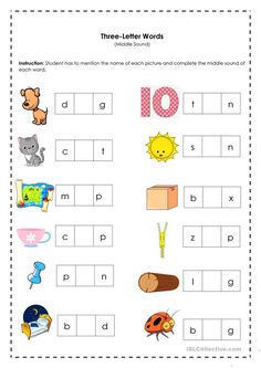 worksheet for beginning and ending sounds with pictures to help students learn the letter sound