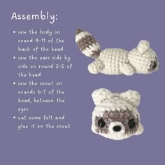 there are two crocheted stuffed animals on this page