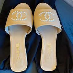 In Great Condition Authentic Size 36c Chanel Pearl, Shoes Chanel, Pearl Sandals, Chanel Pearls, Chanel Shoes, Women's Shoes Sandals, Limited Time, Shoes Sandals, Chanel