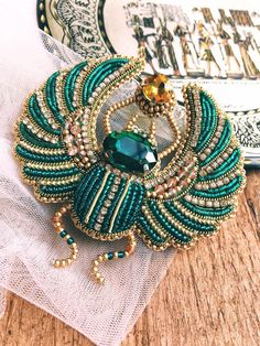 Beetle Scarab, Beetle Jewelry, Egyptian Beetle, Starověký Egypt, Beetle Brooch, Egyptian Scarab, Insect Jewelry, Bead Embroidery Jewelry