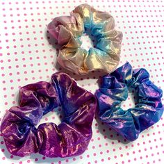 Lot Of 3 Pretty Iridescent Scrunchies - Cute Kawaii Hair Accessories Make An Offer! This Listing Is For 3 Iridescent Hair Scrunchies. Beautiful Rich Magenta Pink, Purple, Gold. A Shiny, Shimmery & V Kawaii Hair Accessory Set. One Of The Prettiest Shiny Scrunchie Sets I’ve Seen Lately! Makes Me Think Of Something A Mermaid Or Unicorn Would Wear! Perfect For Mermaid Hair So 90s! Listed Separately Too. New Offers Welcome Ships In 24 Hrs #90s #Kawaii #Iridescent #Scrunchies #Hairaccessories Iridescent Hair, Kawaii Mermaid, Kawaii Hair Accessories, Kawaii Hair, Kawaii Hairstyles, Hair Accessories Set, Mermaid Coloring, Magenta Pink, Hair Scrunchies