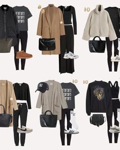 Winter Closet Basics, Two Week Capsule Wardrobe Fall, Week Of Winter Outfits, Cold Weather Weekend Outfits, Nyc In February Outfits, One Week Capsule Wardrobe Travel Outfits, Styling A Cardigan Outfit Ideas, Canada Outfit Ideas, London In November Outfits