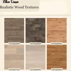 wood flooring samples are shown in different colors and sizes, with the words realistic wood textures