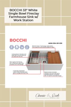 the bosch kitchen sink is shown with instructions on how to install it and what to use it