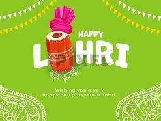 happy lohrii greeting card with colorful drum