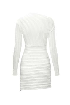 The Y2k Hollow Out Long Sleeve Knitted Mini Dress is a must-have for those looking for a slim and elegant dress that will turn heads. Made with a blend of high-quality polyester and spandex, this dress offers a slight stretch for maximum comfort and a perfect fit. The solid pattern and straight silhouette provide a timeless and versatile look, while the regular sleeve style adds a touch of sophistication. With its long sleeve cut out design, this dress is perfect for all seasons, making it a sta Elegant Knit Mini Dress For Party, Knee-length Knit Mini Dress For Party, Knit Mini Dress For Party Knee-length, Knit Knee-length Mini Dress For Party, Chic Fitted Knit Mini Dress, Fitted Knee-length Sweater Dress For Party, Fitted Knit Mini Length Dress, Fitted Knit Mini Dress, Elegant Stretch Knit Bodycon Dress