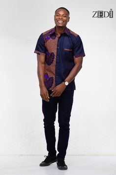 This men's shirt is made from the finest denim fabric with African print fabric also known as Ankara fabric in a polyester texture.  All our clothes are made in Ghana with the finest craftsmanship. This shirt comes in various sizes from Medium to Extra Extra Large. The size chart below shows the various measurements. We offer custom sizes if you would prefer that. Custom-made sizes take 5 to 10 working days to process and come at a 10% extra charge. African Print Men Shirt, Ankara Shirts For Men African Prints, Men Ankara Shirts, African Print Shirts For Men, Ankara Shirts For Men, Ankara Shirt, Mens Top