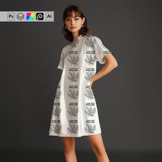 This is an editable mockup of a loose dress on a female model. A closeup studio shot of a young lady in a satin dress. The smart object layer allows you to place your pattern or artwork. We also included a JPG file so you can use it with any other app (simply overlay your design). THE FILES INCLUDED: 1 well-organized layered *.PSD file with smart object. Size: 2200 x 2200 pixels 1 JPG image. 1 PDF instruction. WHAT YOU GET: * 1 PSD layered file (compatible with Adobe Photoshop or Photopea). * 1 Dress Mockup, Fabric Mockup, Video Mockup, Clothing Mockup, Studio Shoot, Loose Dress, Satin Dress, Mockup Psd, Design Store