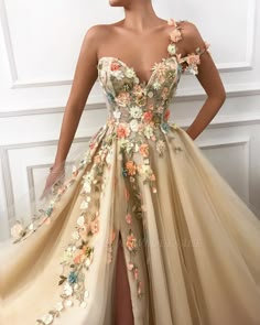 Split Prom Dresses, One Shoulder Prom Dress, Floral Prom Dresses, 파티 드레스, Tulle Evening Dress, Elegant Prom Dresses, Prom Dresses Sleeveless