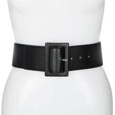 New With Tags - A Belt Features A Statement Square Buckle For Chic Accessorizing. - Manmade Square Buckle - Pin Closure - 6 Holes For Adjustable Sizing - Elasticized Back Approx. 2.25" Belt W With 3" H X 2.25" W Buckle Measures 37" Length To Buckle Nwt - Medium / Large Thick Black Belt, Stretch Belt, Black Cover, Black Square, Black Belt, Buckle, Women Shopping, Black