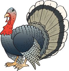 a cartoon turkey standing on its hind legs