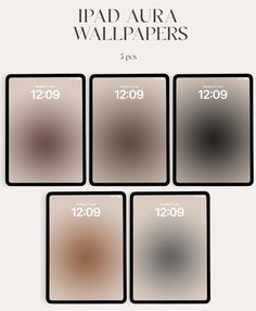 the ipad wallpapers are shown in four different colors and sizes, with numbers on each