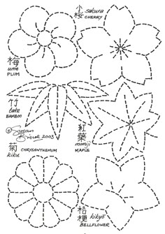 an image of paper flowers with chinese writing on them and the words written in different languages