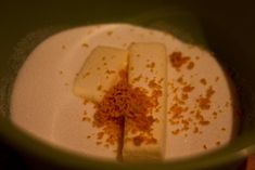 some food is being prepared in a bowl