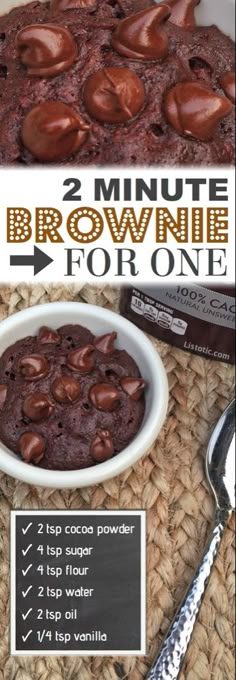 two minute brownie recipe for one