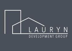 Lauryn Development Group Logo in white on grey background Nordic Logo, Build Logo, Typography Design Inspiration, Timeless Logo, Group Logo, House Logo Design, Gym Logo, Residential Development, House Logo