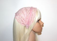 Christian head cover Baby Pink lace headband, 7"inches wide church head scarf, plastic free The headband measures [18cm]  7"inches Extremely comfortable: this headband does not give headaches, is perfectly finished with my special technique that makes sure nothing irritate your head. Very beautiful, comfy and easy to wear all day! Professional sewing with a professional finish! * Color- Baby Pink * Materials used - Lace ribbon, metal insert, velvet ribbon * Pattern- Floral lace * Well structured Pink Head Scarf, Christian Head Covering, Pink Head, Chapel Veil, Tie Headband, Pink Scarves, Lace Headbands, Baby Cover, Wide Headband