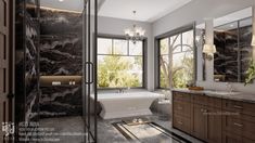 #EnsuiteMirror #EleganceInBathroom #3DVisualization #BathroomDesign #LuxuryBathtub Bath Tub Bathroom, Cozy Bath, Luxury Bathtub, Tub Bathroom, Stunning Bathrooms