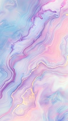 an abstract painting with blue, pink and yellow colors on it's surface is featured in this image