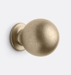 an antique brass door knob on a white background