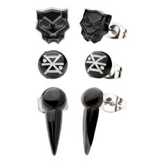 Black Panther Symbol, Queen Ramonda, Black Panther Wakanda Forever, Black Panther Wakanda, Marvel Black Panther, Movie Black, Wakanda Forever, Black Panther Marvel, Metal Earrings