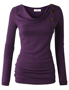 MBJ Womens Buttoned Up Cowl Neck Sweater Tunic Top S DARK_PURPLE Made By Johnny http://www.amazon.com/dp/B00VSF9S3Q/ref=cm_sw_r_pi_dp_hMpEvb1NSKBZK Clothing Boutique Ideas, Boutique Ideas, Sweater Tunic, Cowl Neck Long Sleeve, Clothes Closet, Cowl Neck Sweater