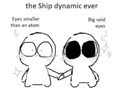 an image of two people holding hands with the caption'the ship dynamic ever eyes smaller than an atmom big void eyes