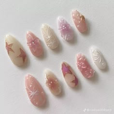 Nail Inspo Kawaii, Nail Inspo Colorful, Gel Nail Japanese, Japanese Nail Art Kawaii, Japanese Nail Designs Kawaii, Japanese Gel Nails Kawaii, Japanese Theme Nail Art, Pink Japanese Nail Art