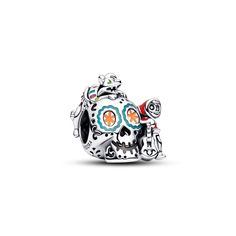 Celebrate the power of family with the Disney Pixar Coco Miguel & Dante Skull Glow-in-the-dark Charm. Made of sterling silver, this charm features much-loved characters Dante and Miguel from Disney and Pixar's Coco film. Colourful enamel details – some of which are glow-in-the-dark – pop from the silver base, which has cut-out, grooved and imprinted details. For Disney lovers and charm collectors alike, this skull charm is a tribute to the love and traditions that connect us across generations. Coco Film, Charms Disney, Coco Movie, Dark Spring, Coco Disney, Pixar Coco, Silver Pandora Charms, Pandora Original, Dark Skull