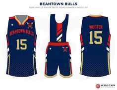 the blue and red basketball uniforms