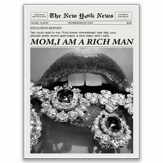 the new york news magazine features an image of a woman's lips and jewelry