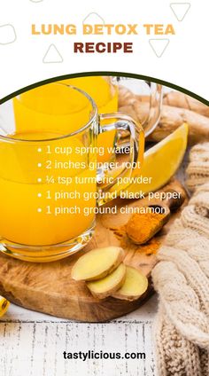 Lung Cleanse Tea, Lung Food Health, Tea To Clear Lungs, Foods For Lung Health, How To Strengthen Your Lungs, Juicing Recipes For Lungs, Lungs Cleaning Drink, Heal Lungs Naturally, Lung Healing Foods