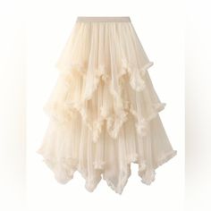 Solid Elastic Waist Skirt, Casual Layered Ruffle Hem Tulle Long Skirt One Size: Waist 23.6” - 43.3” Length 33.5” Boutique Brand !!*Please Note*!! *This Is A Pre-Order Item And Requires A Longer Than Usual Shipping Time. Please Allow 7-14 Business Days Before Shipping.* Please Consider This Time Frame Before Placing Your Order. Thank You For Your Patience And Understanding, As This Helps Us Manage Our Inventory Levels And Creates Less Waste. Once Your Ordered Is Placed We Will Notify You Of An Ex Long Layered Skirt, Purple Tutu, Tulle Long Skirt, Long Skirt Fashion, Tulle Midi Skirt, High Waisted Maxi Skirt, Party Rock, Gown Pattern, Bleu Violet