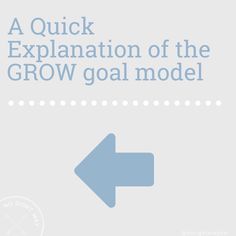 an arrow pointing to the right with text that reads, a quick explanation of the grow goal model