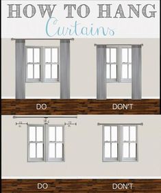 how to hang curtains in the living room with pictures on it and instructions for them