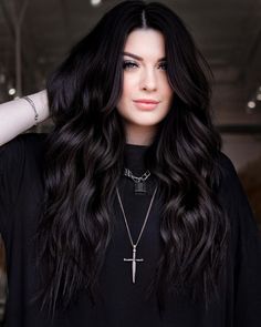 65 Dark Brown Hair Ideas To Try ASAP Black Hair Haircuts, Brown Black Hair Color, Dark Brown Long Hair, Cool Brown Hair, Dark Black Hair, Black Hair Inspiration, Black Brown Hair, Hair Evolution, Dark Brown Hair Color