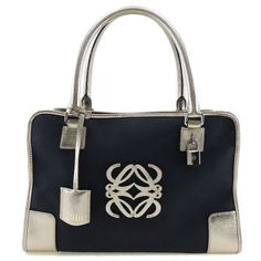 Poshmark Will Authenticate This Item For Free, Buy With Confidence. Loewe Amazona, Loewe Bag, Chic Bags, Functional Accessories, Canvas Handbags, Boston Bag, Botswana, Navy Women, Canvas Leather