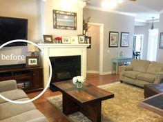 the living room is clean and ready to be used as a den or family room