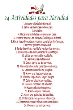 a christmas list with the words in spanish