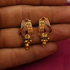 FOR MORE DETAILS -9877851478 Antique Necklace And Earrings, 22k Gold Earrings New Design, Earing Designs Gold, 4 Grams Gold Ear Rings, 3 Grams Gold Earrings Indian, Daily Use Gold Earrings Indian, Earrings Gold Design, Antique Earrings Gold