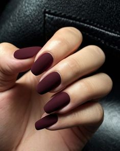 Matte Oxblood Nails, Classic Matte Nails, Berry Matte Nails, Fall Nails 2024 Matte, All Nail Colors, Simple Fall Nails Matte, Minimalist Matte Nails, Clay Color Nails, Fall Nail Ideas Matte