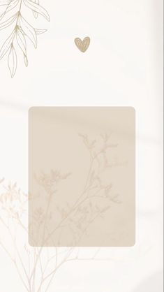 a card with a heart on it and flowers in the background