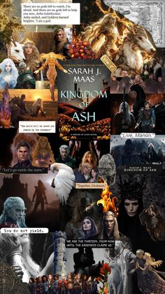 a collage of the characters in game of thrones, including an image of them and