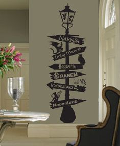 a wall sticker with many different signs on it