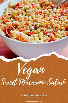 side view of a bowl of macaroni salad. Sweet Macaroni Salad, Vegan Macaroni Salad, Pasta Seasoning, Hearty Chili, Pasta Side Dishes, Pasta Sides, Recipe Sweet, Macaroni Salad, Tasty Bites