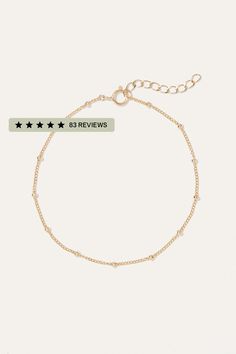 Designed to catch light at all angles, this delicate 14k gold bracelet adds low-key shimmer to any look. Style solo for a minimalist aesthetic or layer them up for the perfect stack.  | Quince | Women's 14k Gold Beaded Bracelet in Yellow Gold Gold Beaded Bracelet, Gold Bead Bracelets, Minimalist Aesthetic, Low Key, Quince, Gold Beads, Beaded Bracelet, Gold Bracelet, Beaded Bracelets