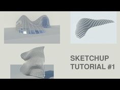 three different views of an object with the text sketchup