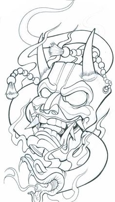 Large Tattoo Designs, Linework Tattoo Design, Jdm Decals, Japanese Mask Tattoo, Dollar Tattoo, Samurai Drawing, Tato Flash, Anchor Art, Freedom Tattoos