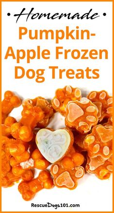 pumpkin - apple frozen dog treats with text overlay