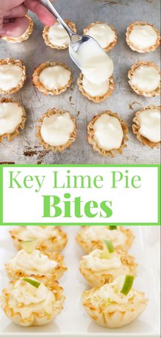 the recipe for key lime pie bites is shown